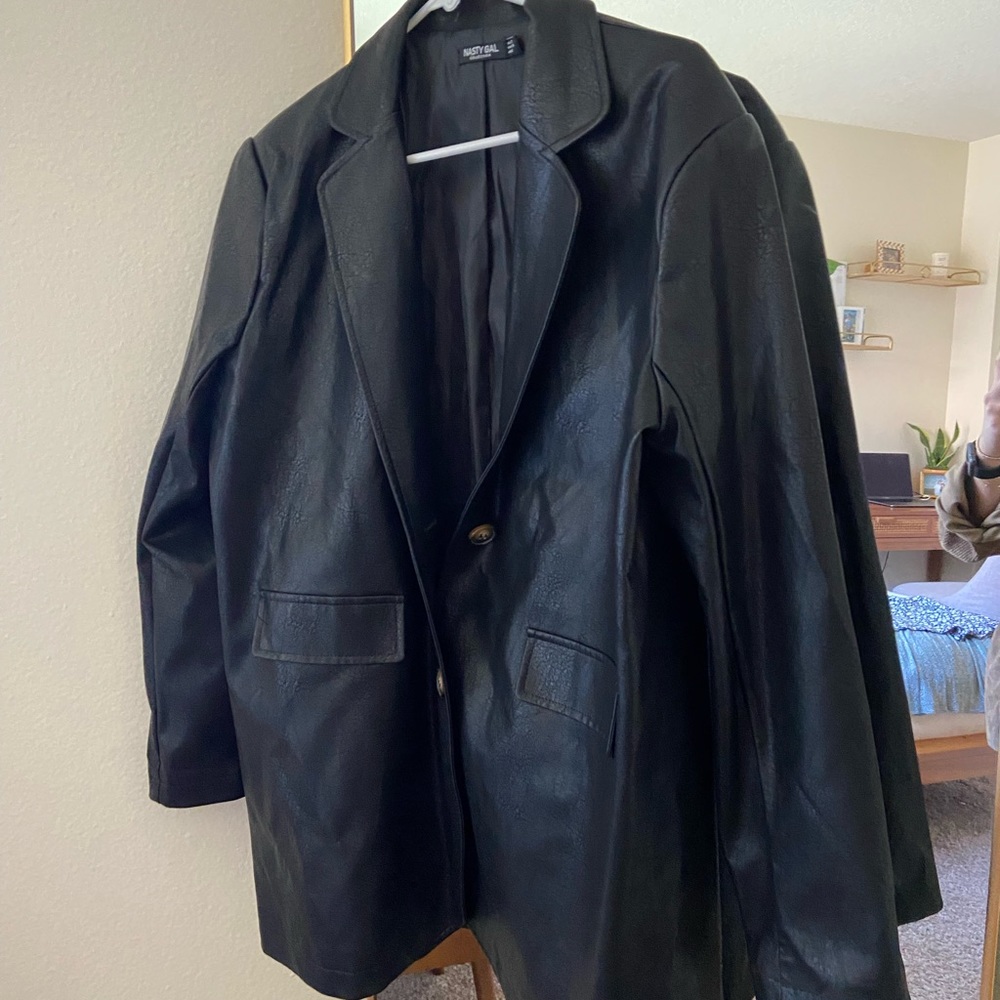 Oversized Leather Shacket